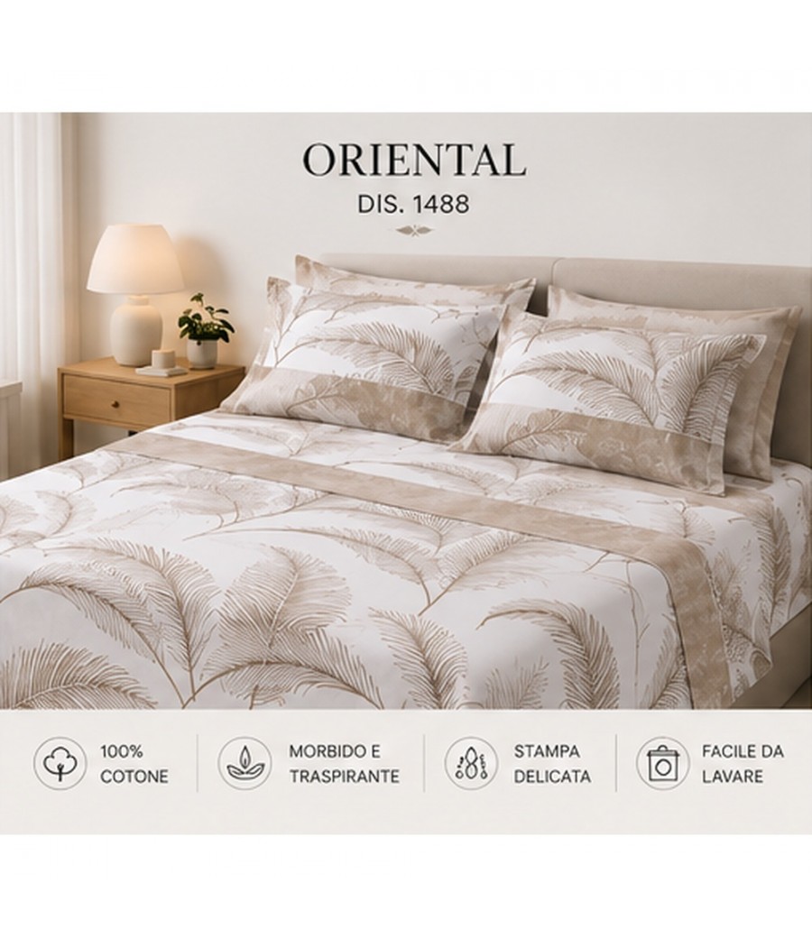 COMPLETO LENZUOLA 2 POSTI ORIENTAL INFINITY COT/100% MARZOTTO