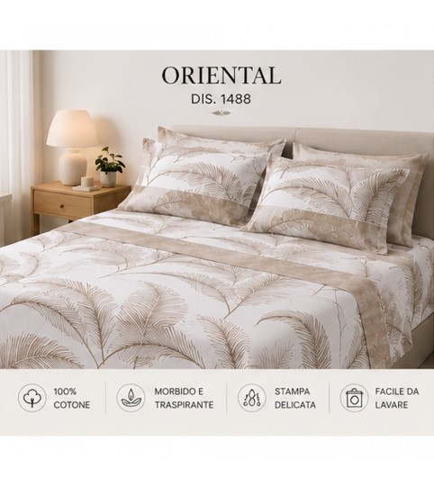 COMPLETO LENZUOLA 2 POSTI ORIENTAL INFINITY COT/100% MARZOTTO