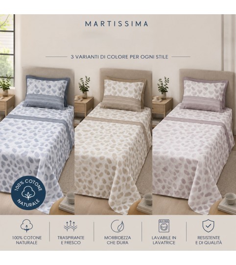 COMPLETO LENZUOLA 1 POSTO LOVE INFINITY COT/100% MARZOTTO