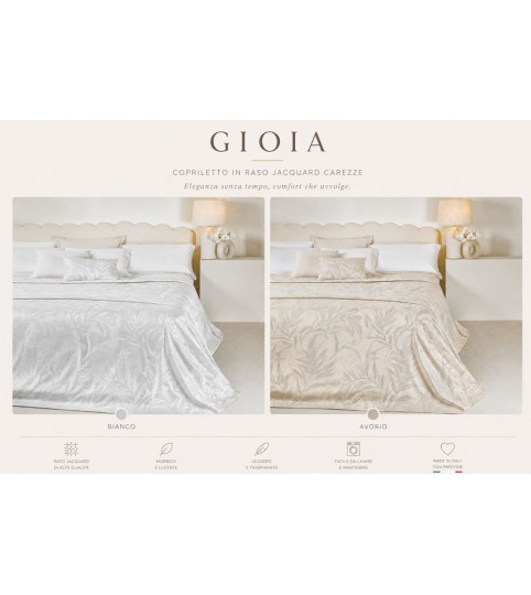 COPRILETTO 2 POSTI GIOIA TESSUTO JACQUARD CAREZZE