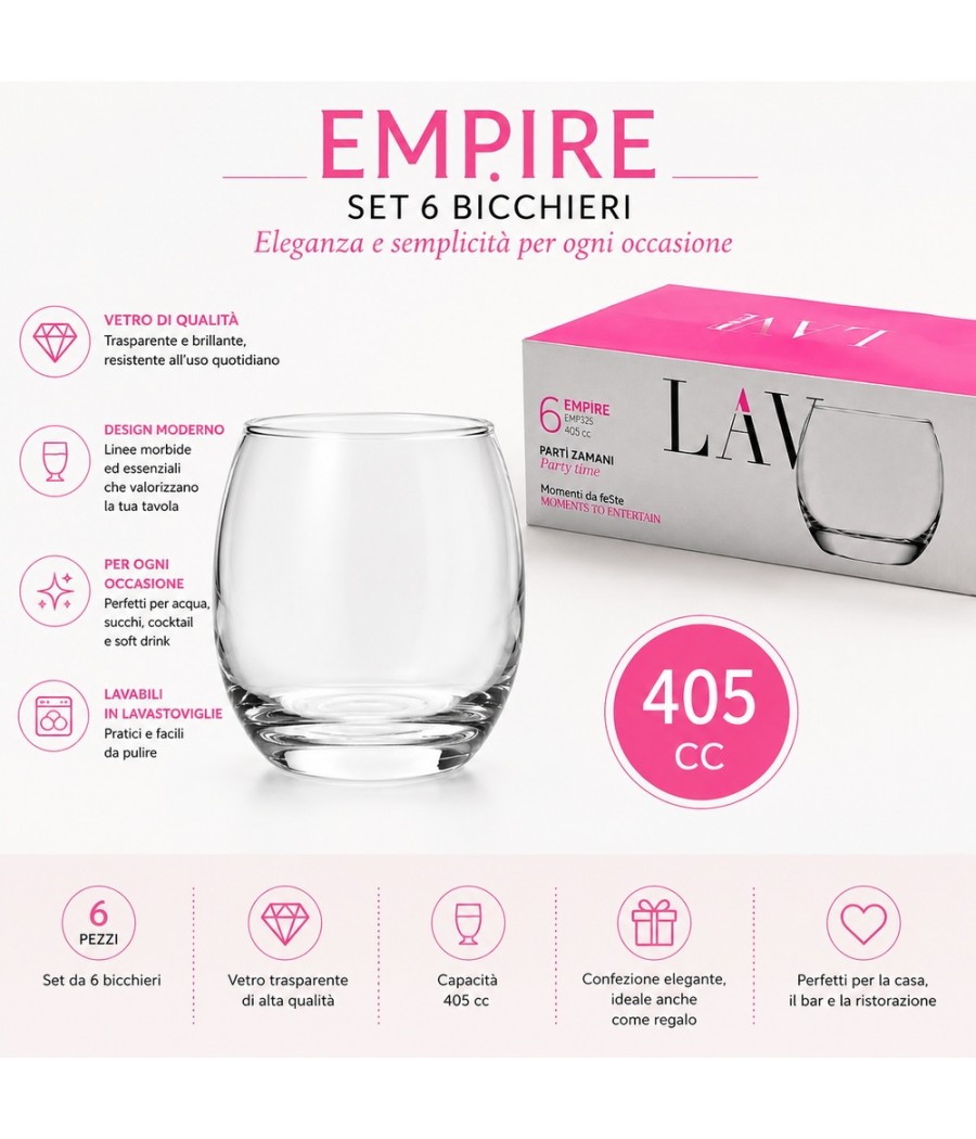 BICCHIERI 6PZ EMPIRE 364 405CC