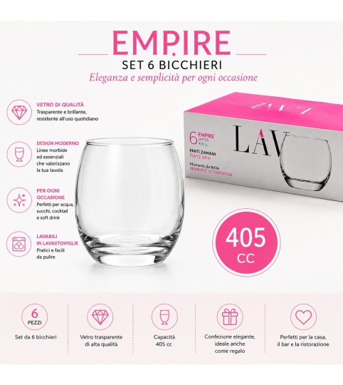 BICCHIERI 6PZ EMPIRE 364 405CC