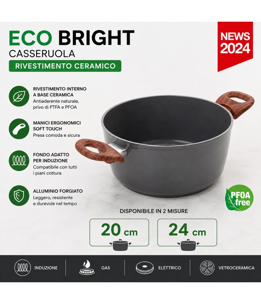 CASSERUOLA D-24 ECO BRIGHT RIV-CERAMICA GREBLON