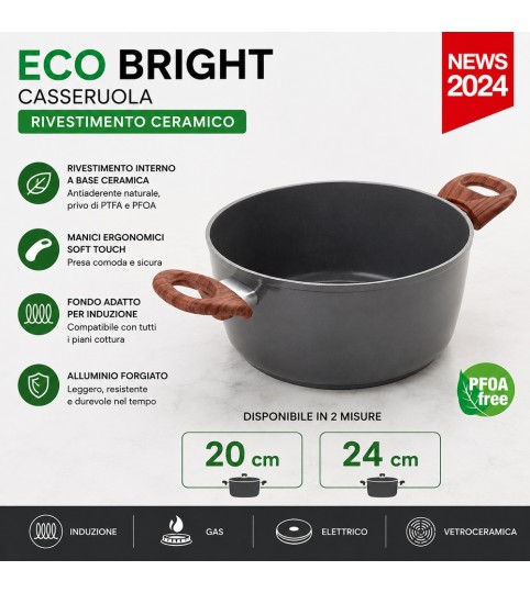 CASSERUOLA D-24 ECO BRIGHT RIV-CERAMICA GREBLON