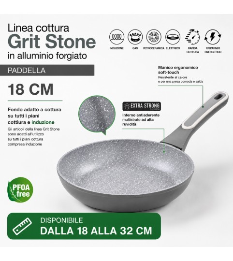 PADELLA D-32 GRIT STONE ANTIADERENTE ANCHE INDUZIONE