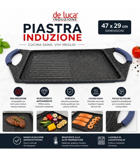 PIASTRA-BISTECCHIERA 942 47X29 INDUZIONE DE LUCA