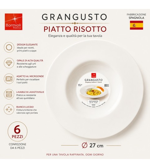 PIATTI A CAPPELLO 6PZ GRANGUSTO BORMIOLI