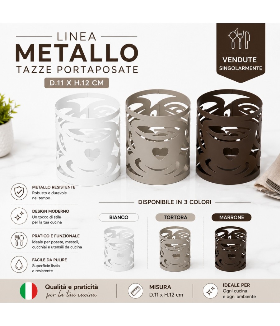 PORTA POSATE IN METALLO 49229