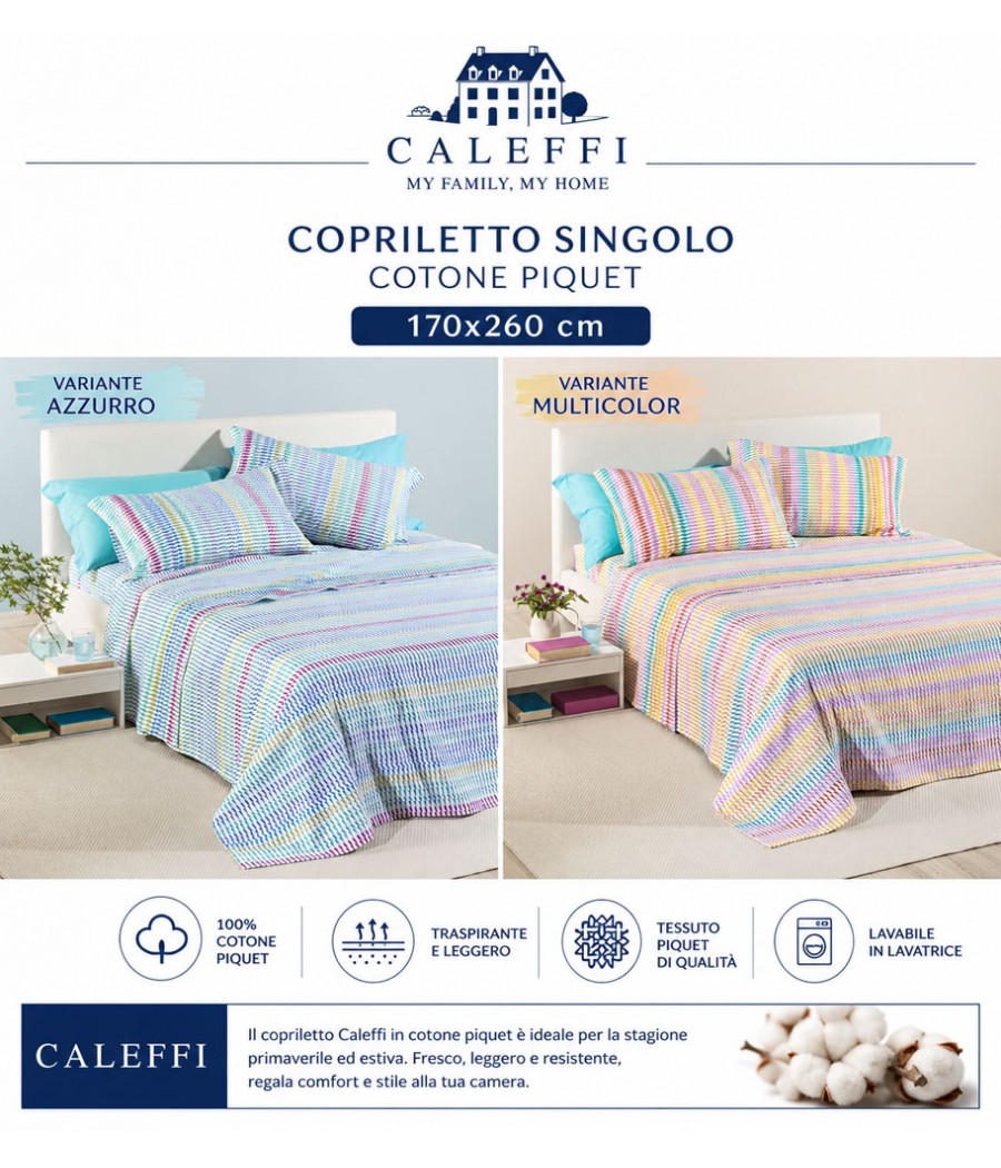 COPRILETTO 1 POSTO ASTRID COTONE PIQUET CALEFFI