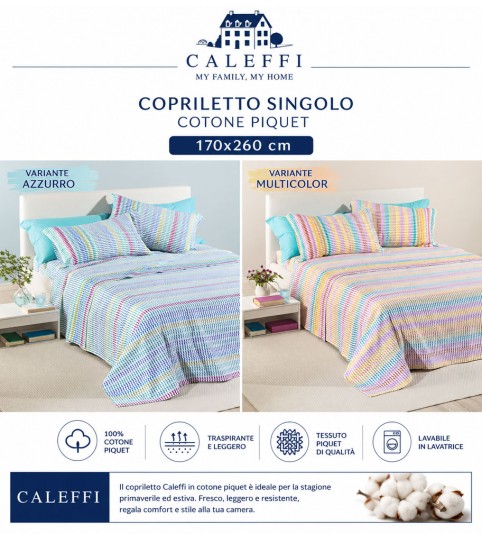 COPRILETTO 1 POSTO ASTRID COTONE PIQUET CALEFFI