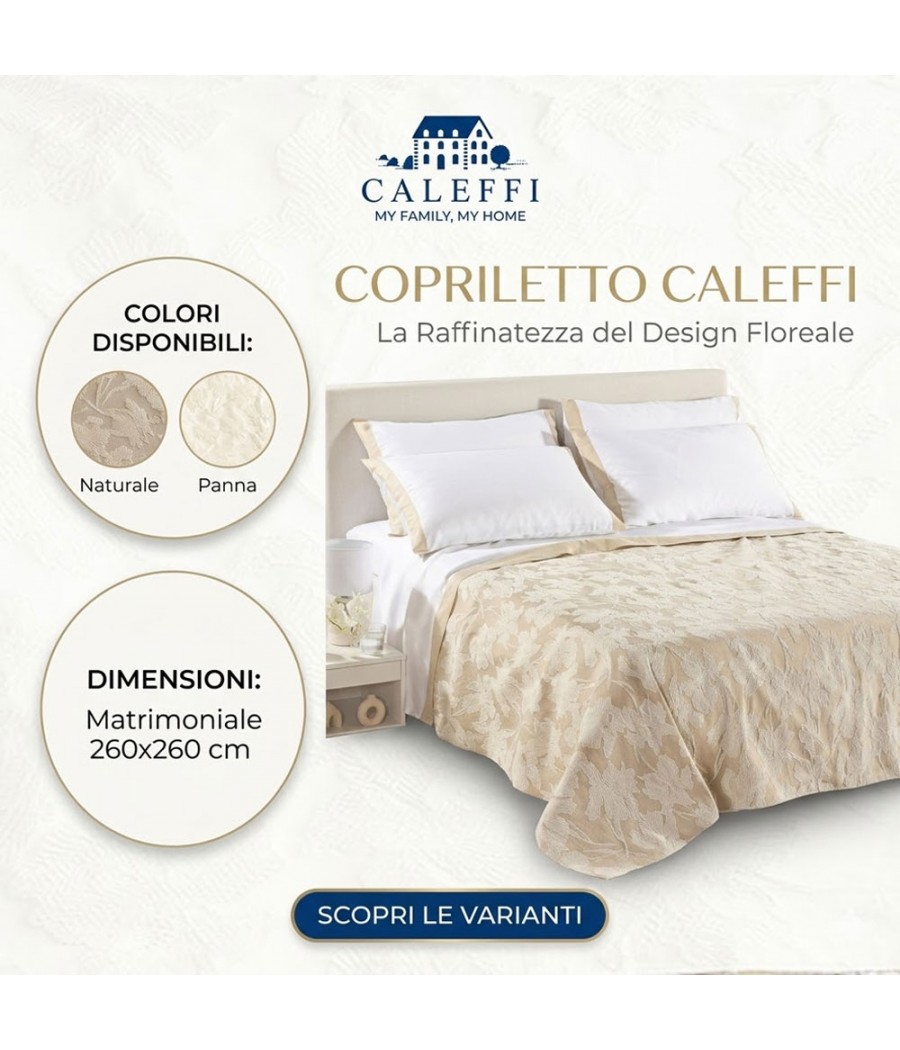 COPRILETTO 2 POSTI CALA LUNA PIQUET JACQUARD CALEFFI