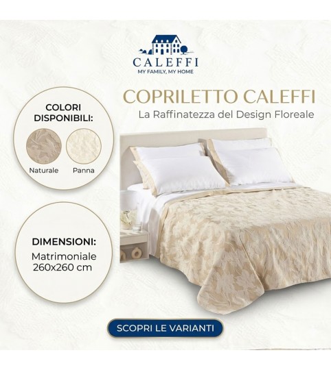COPRILETTO 2 POSTI CALA LUNA PIQUET JACQUARD CALEFFI