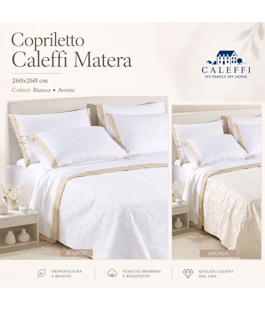 COPRILETTO 2 POSTI MATERA PIQUET JACQUARD CALEFFI