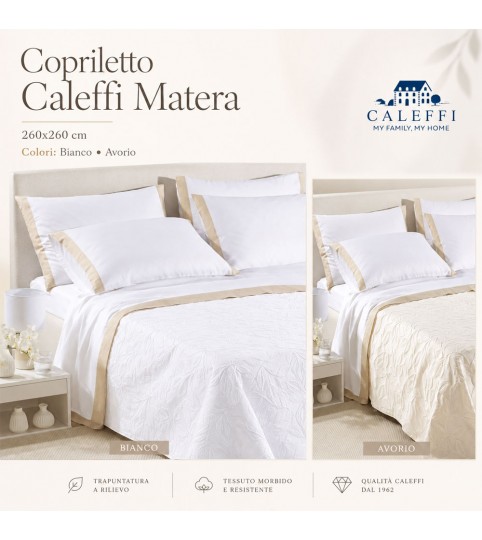 COPRILETTO 2 POSTI MATERA PIQUET JACQUARD CALEFFI