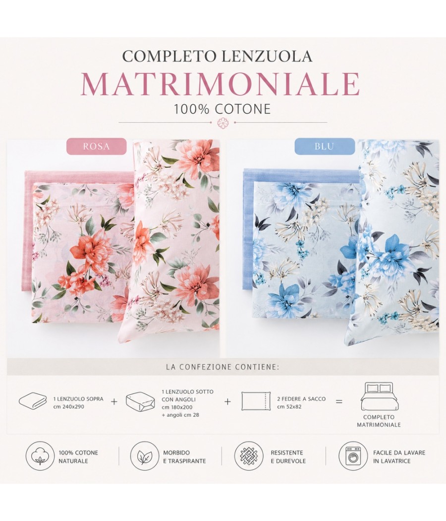 COMPLETO LENZUOLA 2 POSTI...