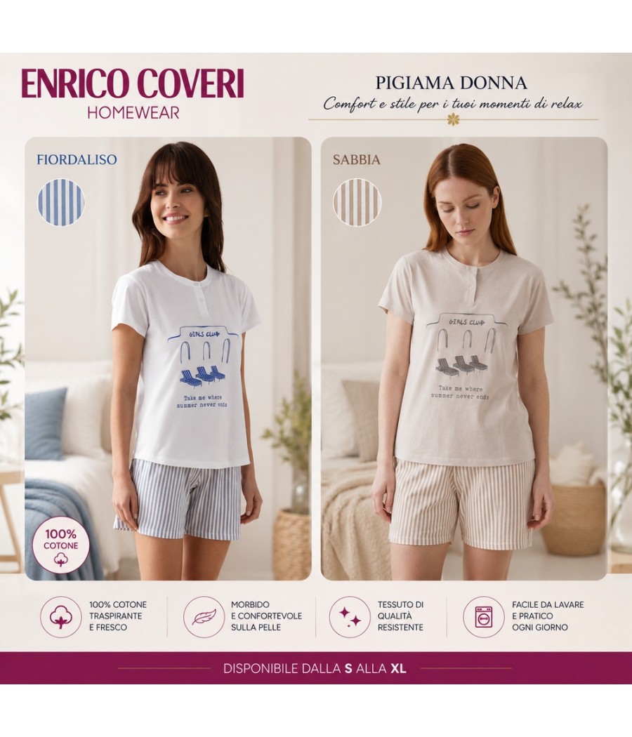 PIGIAMA DONNA EP5357 M/MANICA P/CORTO COVERI