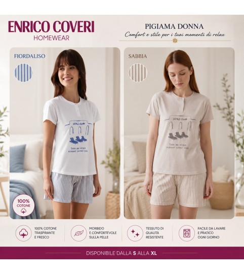PIGIAMA DONNA EP5357 M/MANICA P/CORTO COVERI