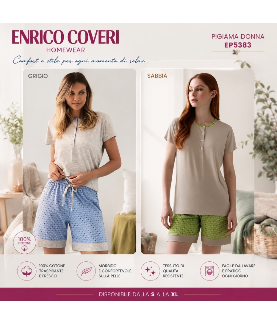 PIGIAMA DONNA EP5383 M/MANICA P/CORTO COVERI