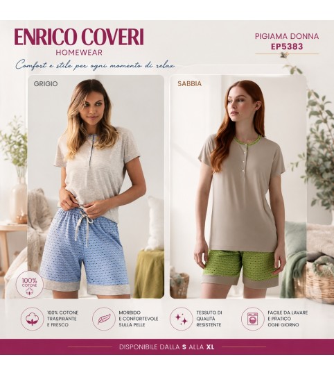 PIGIAMA DONNA EP5383 M/MANICA P/CORTO COVERI