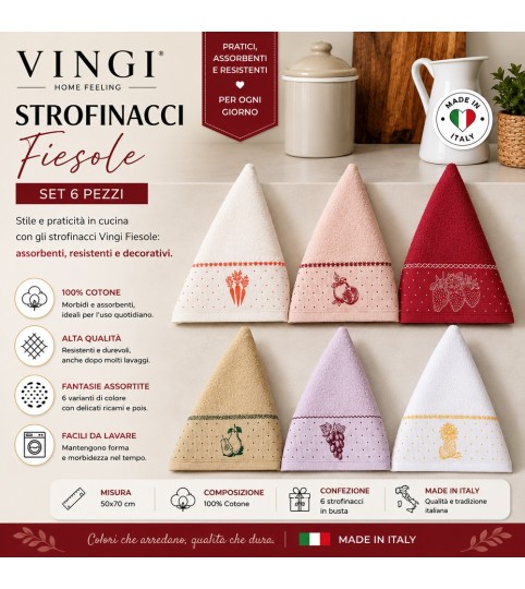 STROFINACCI 6 PEZZI FIESOLE SPUGNA