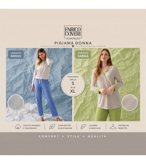 PIGIAMA DONNA EP5393 SERAFINO COTONE COVERI