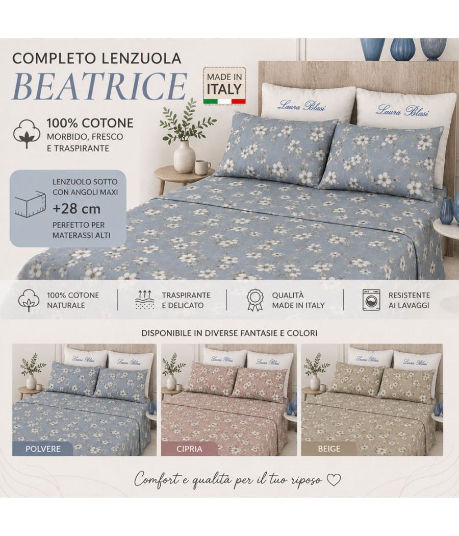 COMPLETO LENZUOLA 2 POSTI...