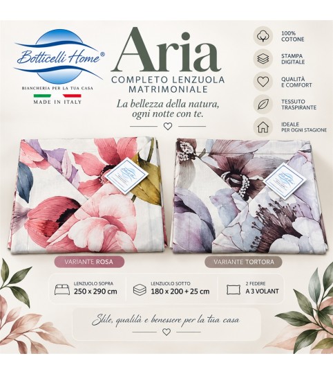COMPLETO LENZUOLA 2 POSTI ARIA ST/DIGITALE COT/100% BOTTICELLI