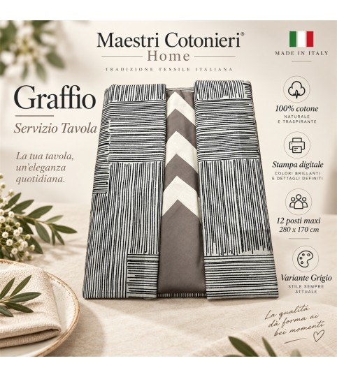 SERVIZIO TAVOLA X12  GRAFFI COT/100% MAESTRI COTONIERI