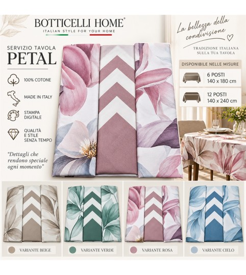 SERVIZIO TAVOLA X12 PETAL ST/DIGITALE COTONE BOTTICELLI