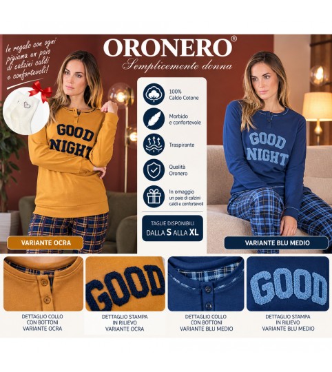 PIGIAMA DONNA OD691 SERAFINO INTERLOCK ORONERO