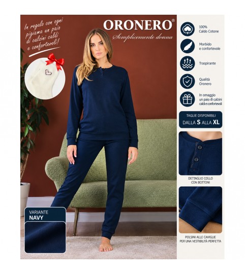 PIGIAMA DONNA OD750 SERAFINO INTERLOCK ORONERO