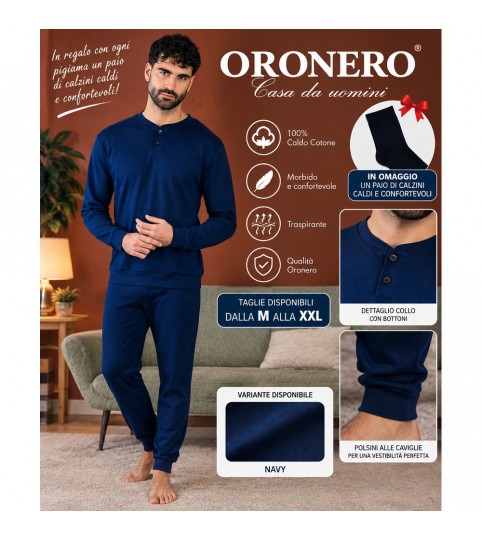 PIGIAMA UOMO OU1059 SERAFINO INTERLOCK ORONERO