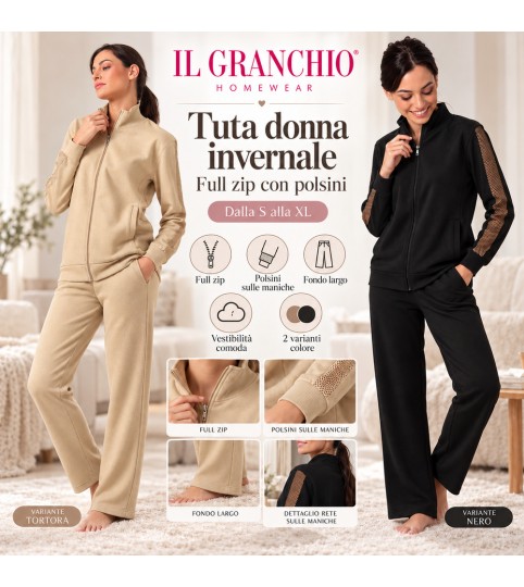 TUTA DONNA GA6029 FULLZIP FELPA GRANCHIO