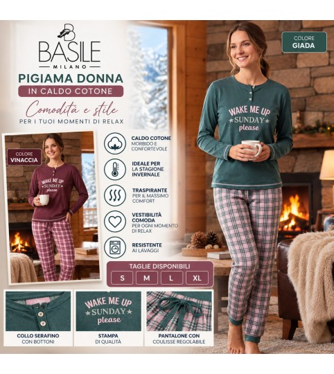 PIGIAMA DONNA 4330 SERAFINO INTERLOCK BASILE