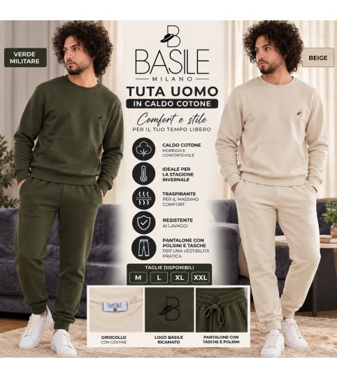 TUTA UOMO 2320 G/COLLO FELPA BASILE