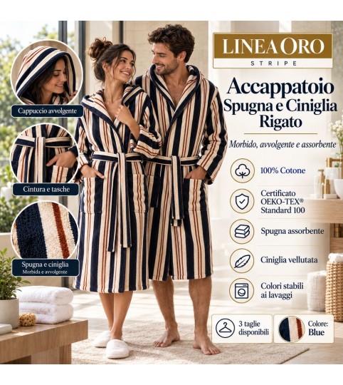 ACCAPPATOIO STRIPE CIMATO C/CAPPUCCIO L.O.