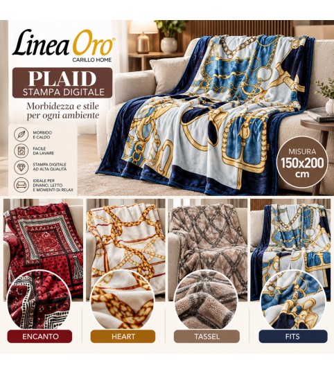 PLAID KENDLY 150X200 STAMP/DIGITALE IN PILE L.O