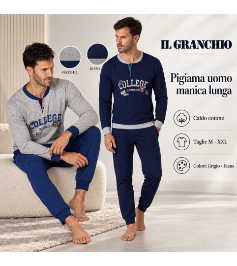 PIGIAMA UOMO GP2117 SERAFINO INTERLOCK GRANCHIO
