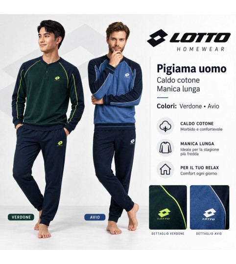 PIGIAMA UOMO LP2149 SERAFINO INTERLOCK LOTTO