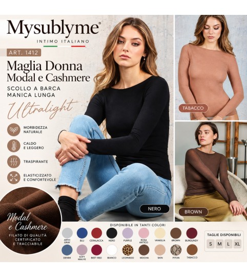 MAGLIA DONNA 1412 CASHMERE G/COLLO M/LUNGA MYSUBLIME