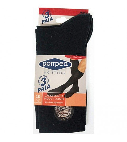 CALZA UOMO LUNGA PIQUET 3 PEZZI MICROFIBRA POMPEA