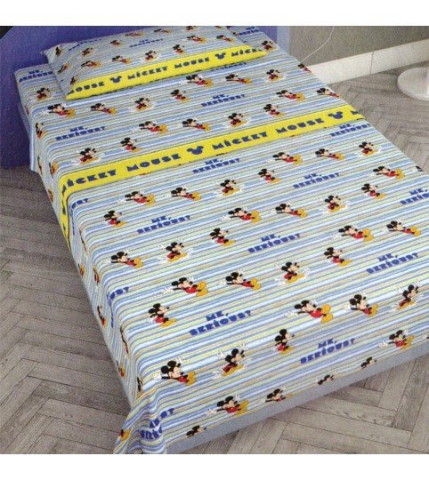 COMPLETO LENZUOLA 1 POSTO TOPOLINO COTONE 100% DISNEY
