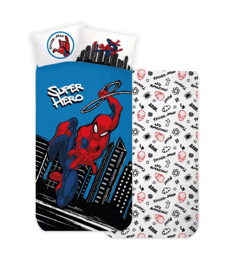 COMPLETO LENZUOLA 1 POSTO SPIDERMAN COTONE 100% DISNEY
