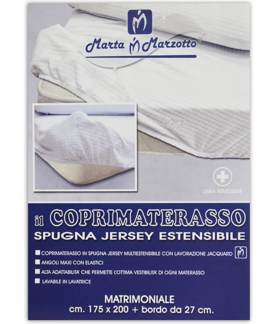 COPRIMATERASSO 1 POSTO E MEZZO JERSEY SPUGNA ELASTICIZZATA  MARZOTTO