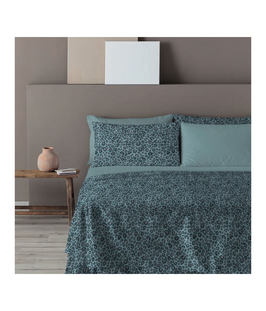 COMPLETO LENZUOLA 2 POSTI LEOPARD COTONE COMPLETO LENZUOLA 2 POSTI LEOPARD COTONE