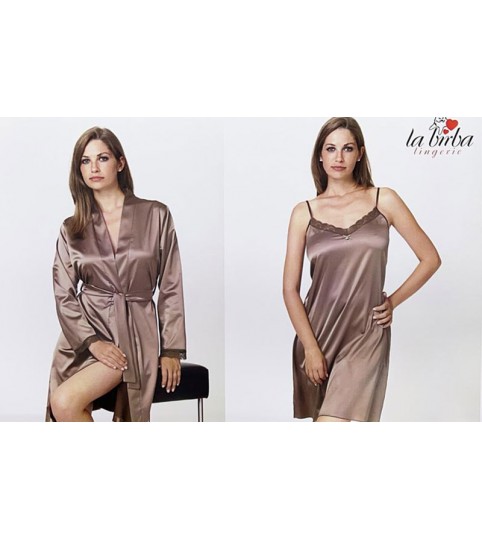 COMPLETO DONNA BARBARA KIMONO + CAMICIA + PIZZO RASO