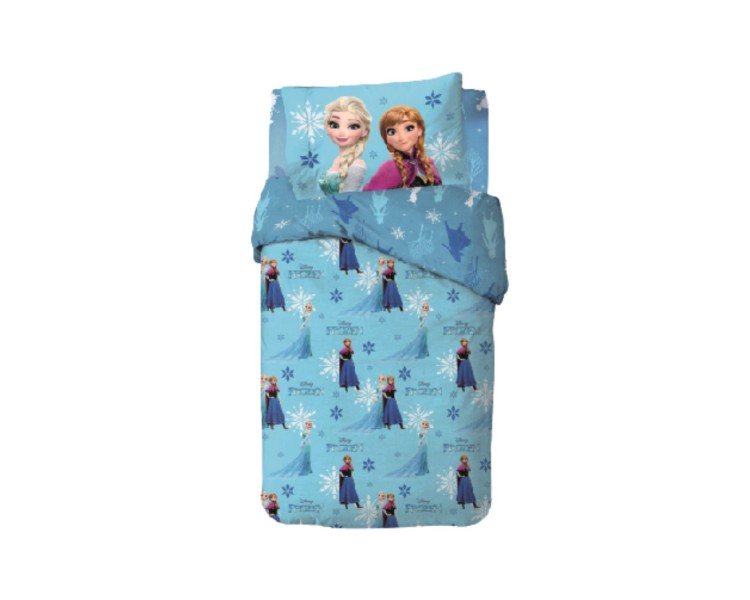 Copripiumino Singolo Disney Frozen in Cotone 100% - Sacco 150x200 cm +  Federe 50x80 cm