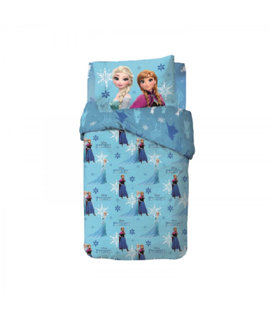 Copripiumino Singolo Disney Frozen in Cotone 100% - Sacco 150x200 cm +  Federe 50x80 cm